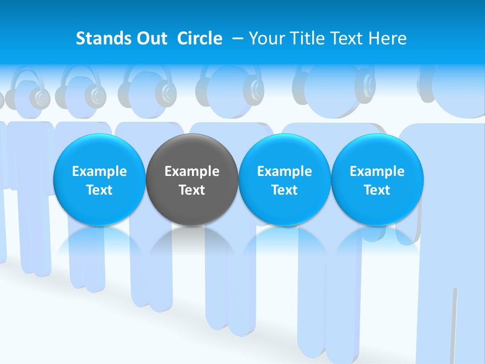 3D Figures Wearing Headphones PowerPoint Template