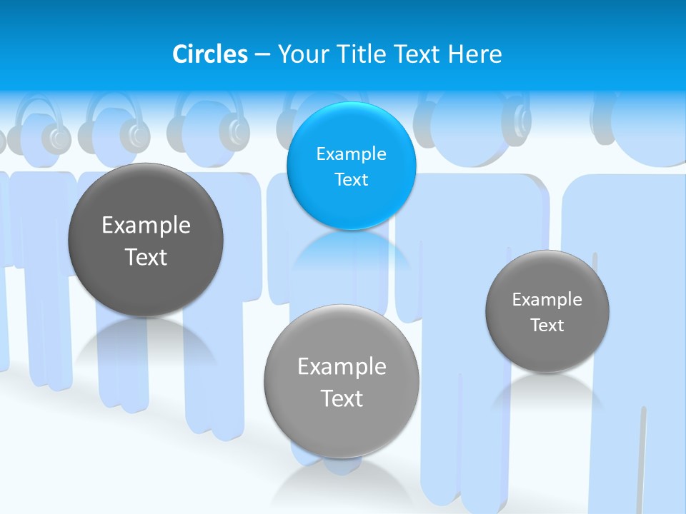 3D Figures Wearing Headphones PowerPoint Template