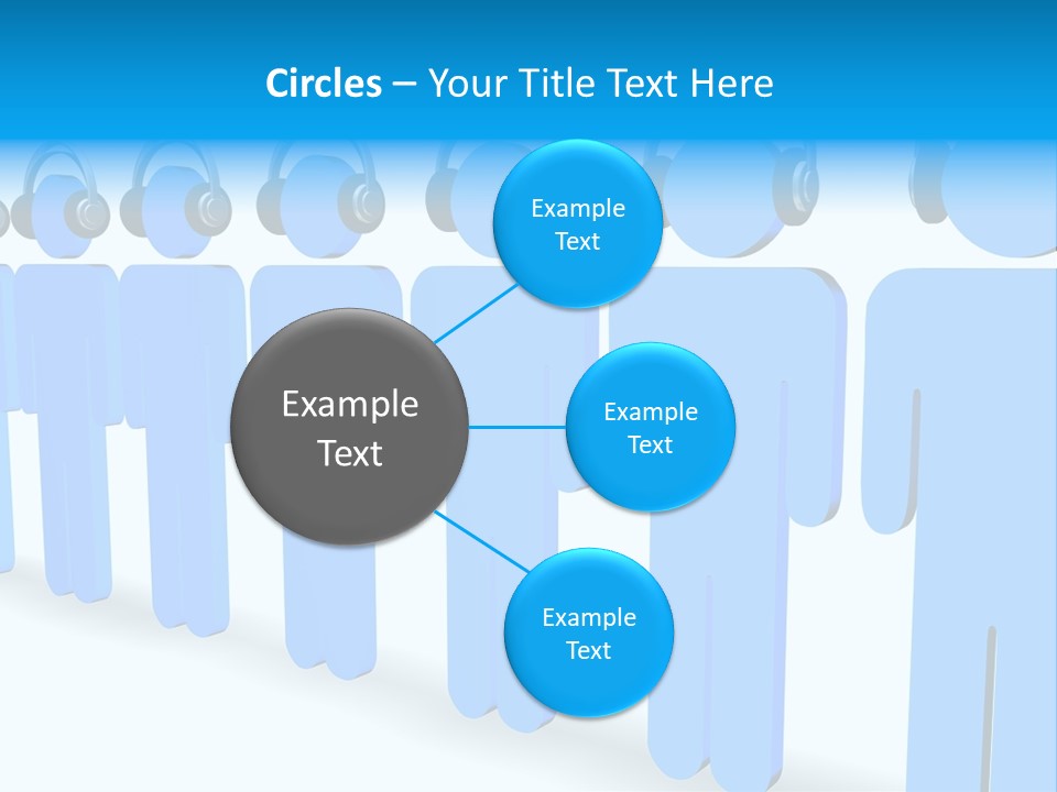 3D Figures Wearing Headphones PowerPoint Template