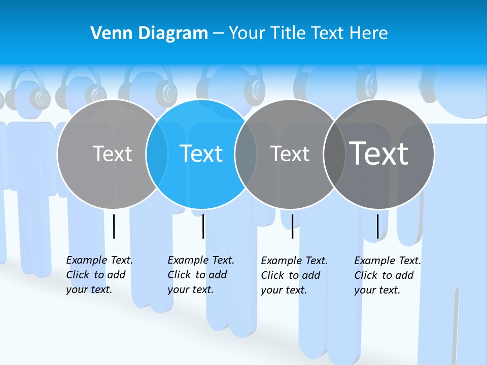 3D Figures Wearing Headphones PowerPoint Template