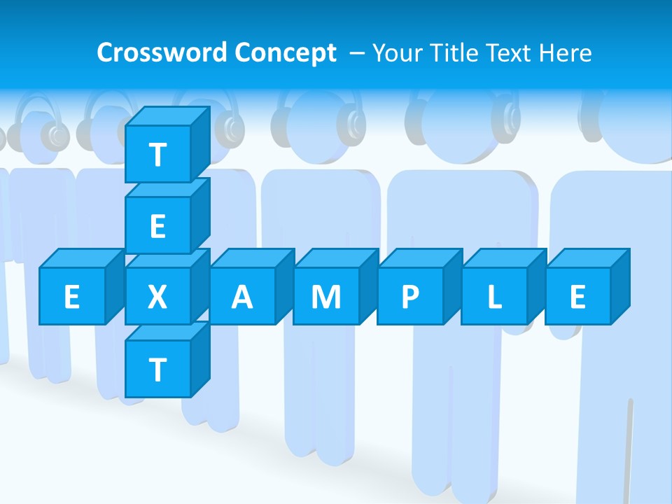 3D Figures Wearing Headphones PowerPoint Template