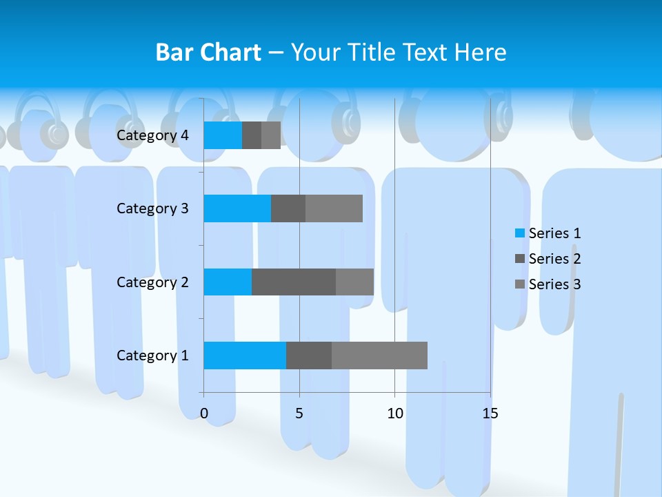 3D Figures Wearing Headphones PowerPoint Template
