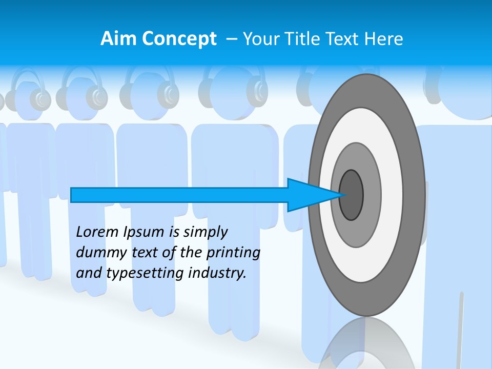 3D Figures Wearing Headphones PowerPoint Template