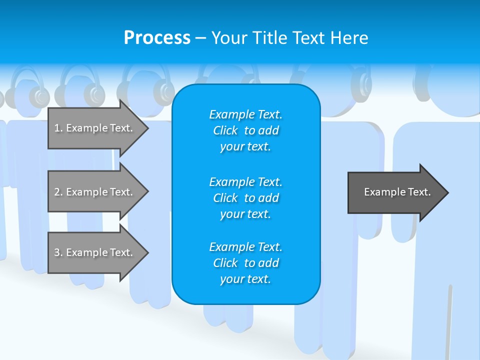 3D Figures Wearing Headphones PowerPoint Template