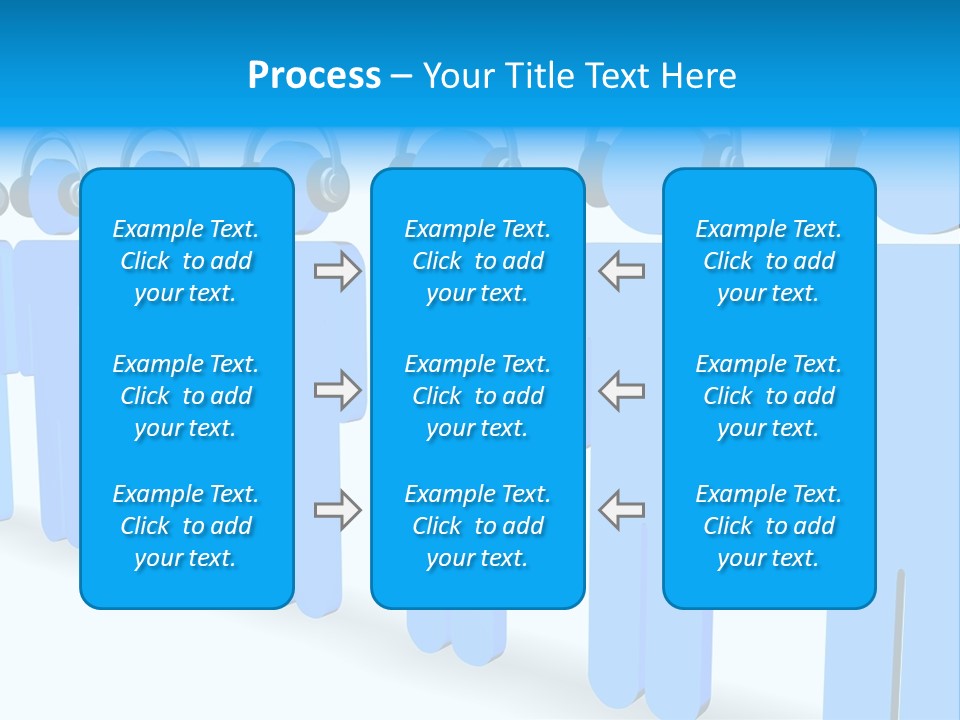 3D Figures Wearing Headphones PowerPoint Template