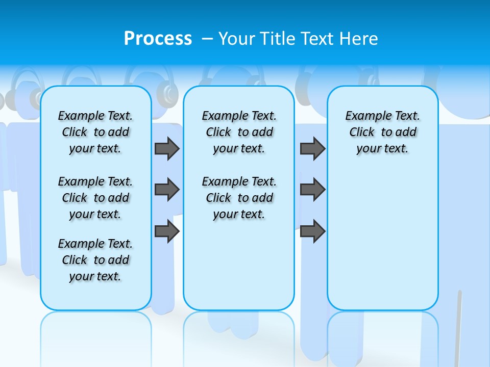 3D Figures Wearing Headphones PowerPoint Template