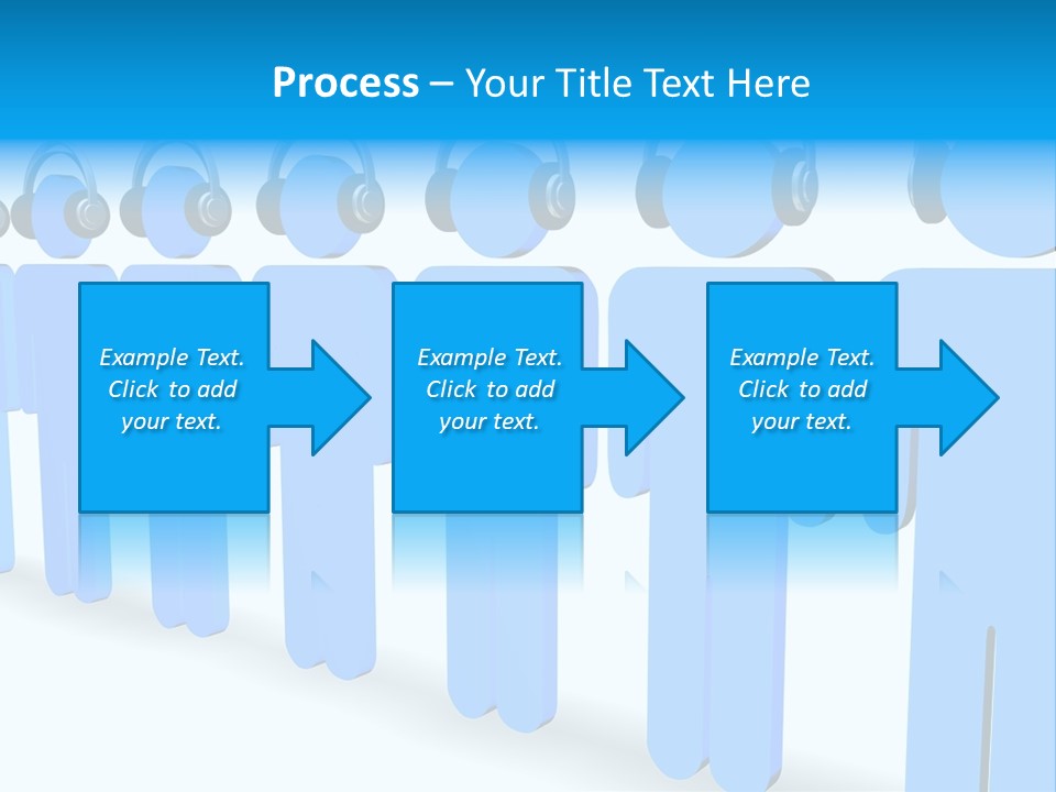 3D Figures Wearing Headphones PowerPoint Template