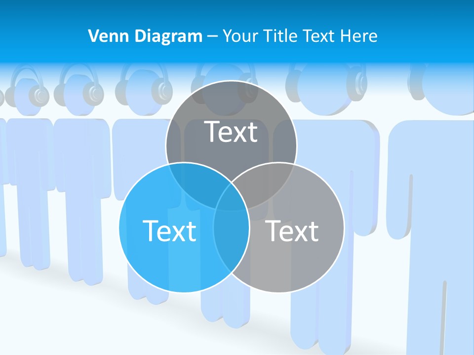 3D Figures Wearing Headphones PowerPoint Template