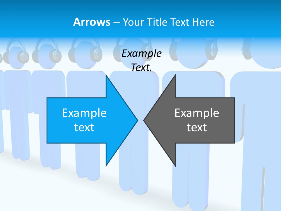 3D Figures Wearing Headphones PowerPoint Template