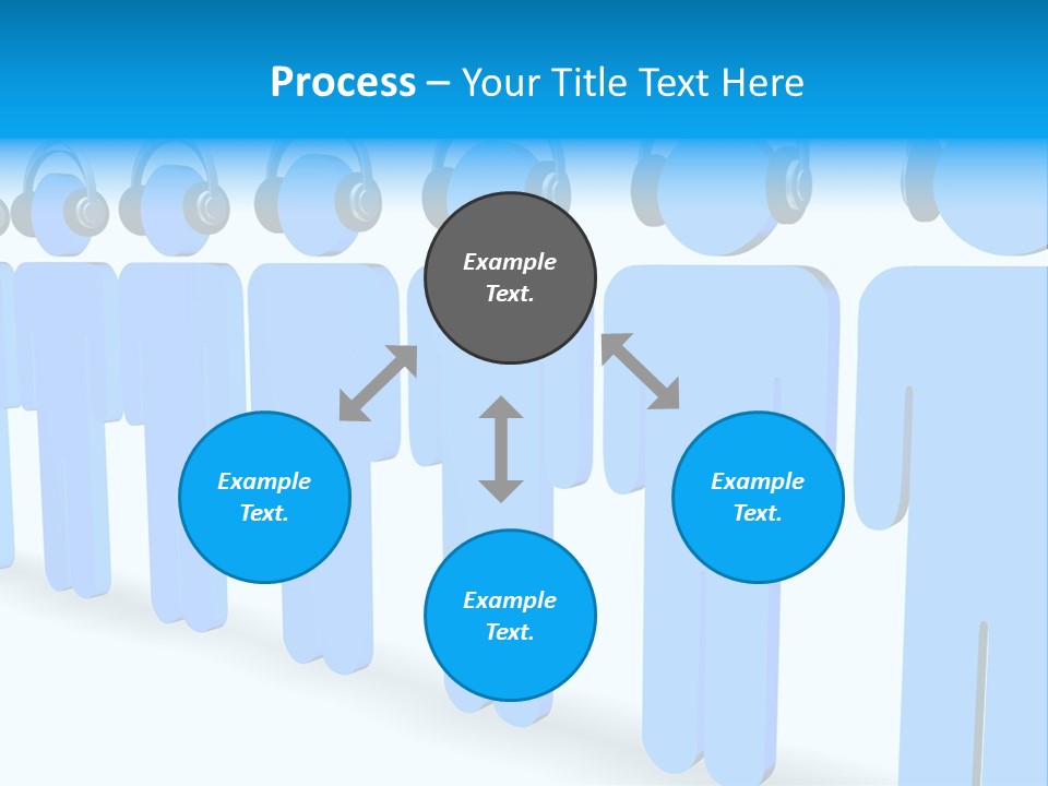 3D Figures Wearing Headphones PowerPoint Template