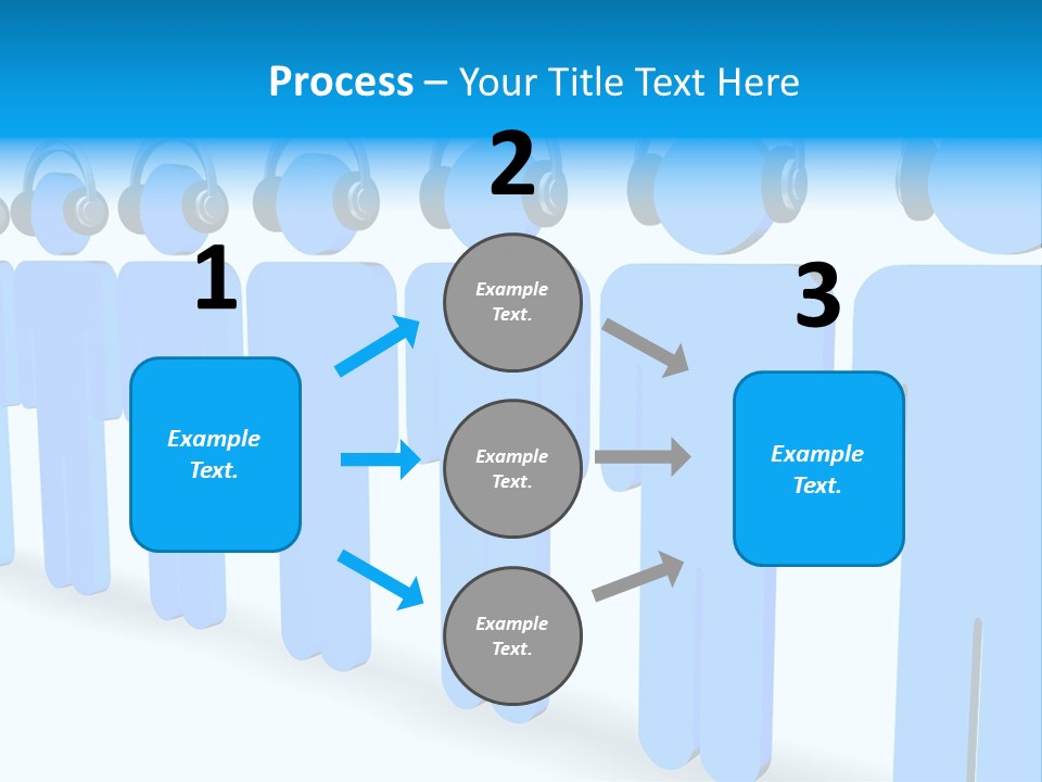 3D Figures Wearing Headphones PowerPoint Template
