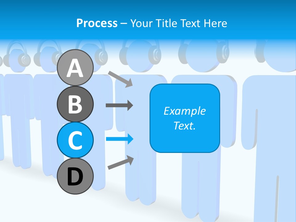 3D Figures Wearing Headphones PowerPoint Template