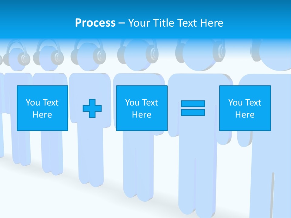 3D Figures Wearing Headphones PowerPoint Template