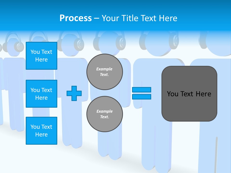 3D Figures Wearing Headphones PowerPoint Template