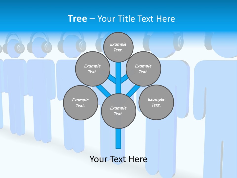 3D Figures Wearing Headphones PowerPoint Template