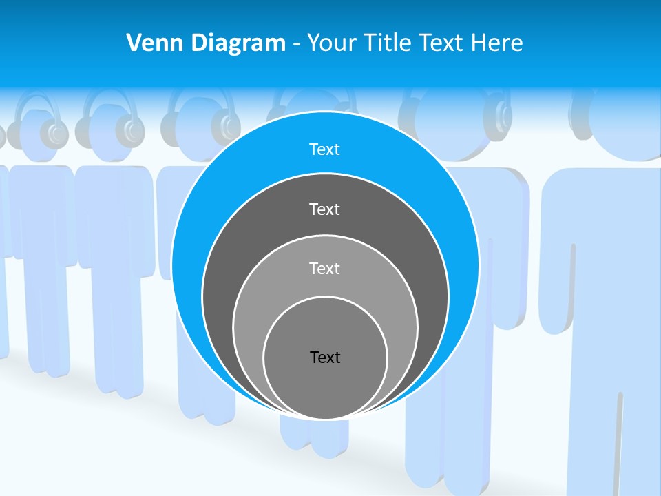 3D Figures Wearing Headphones PowerPoint Template