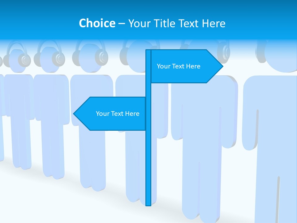 3D Figures Wearing Headphones PowerPoint Template