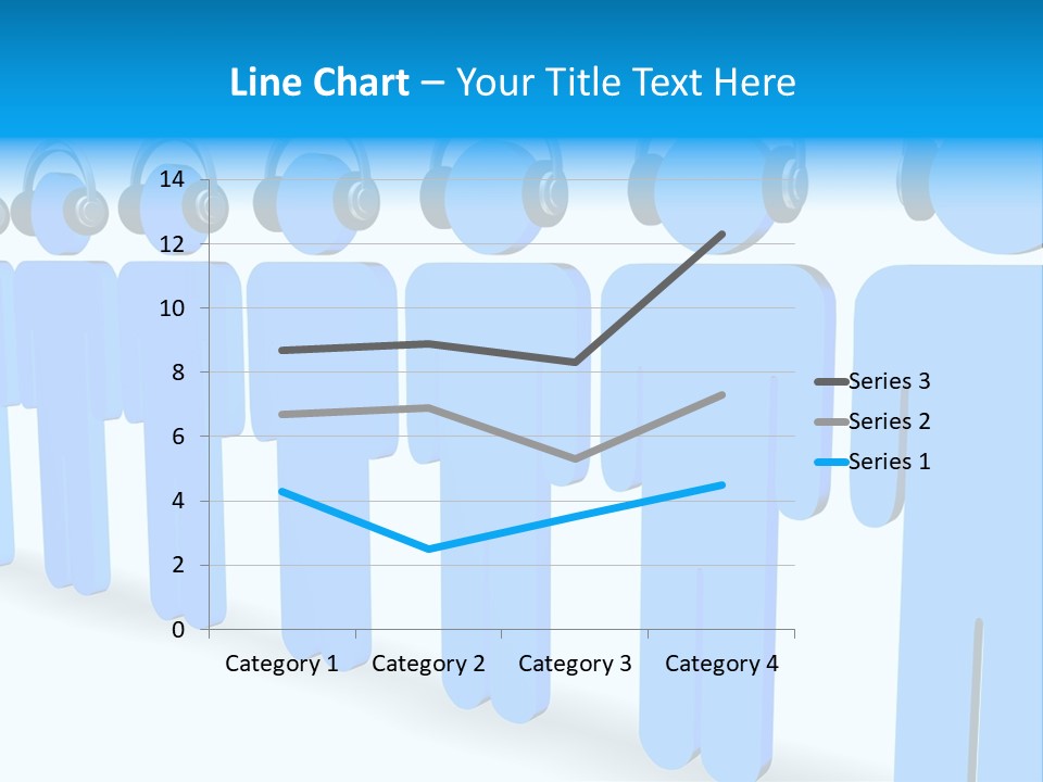 3D Figures Wearing Headphones PowerPoint Template