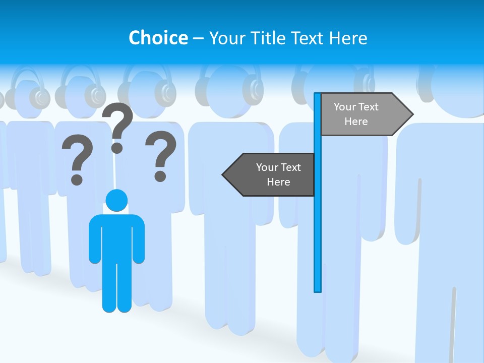 3D Figures Wearing Headphones PowerPoint Template