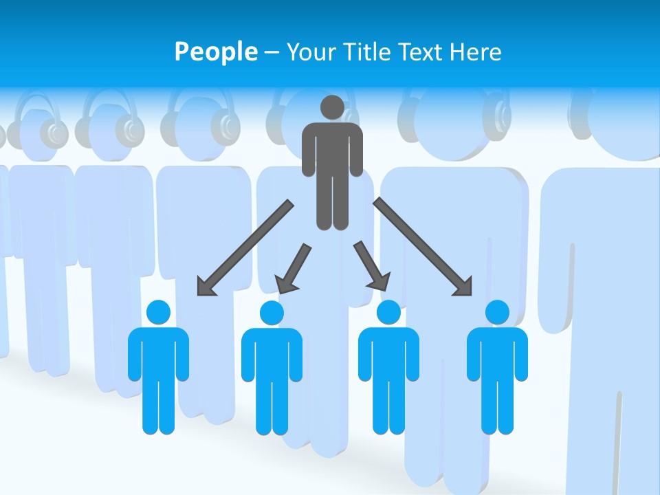 3D Figures Wearing Headphones PowerPoint Template