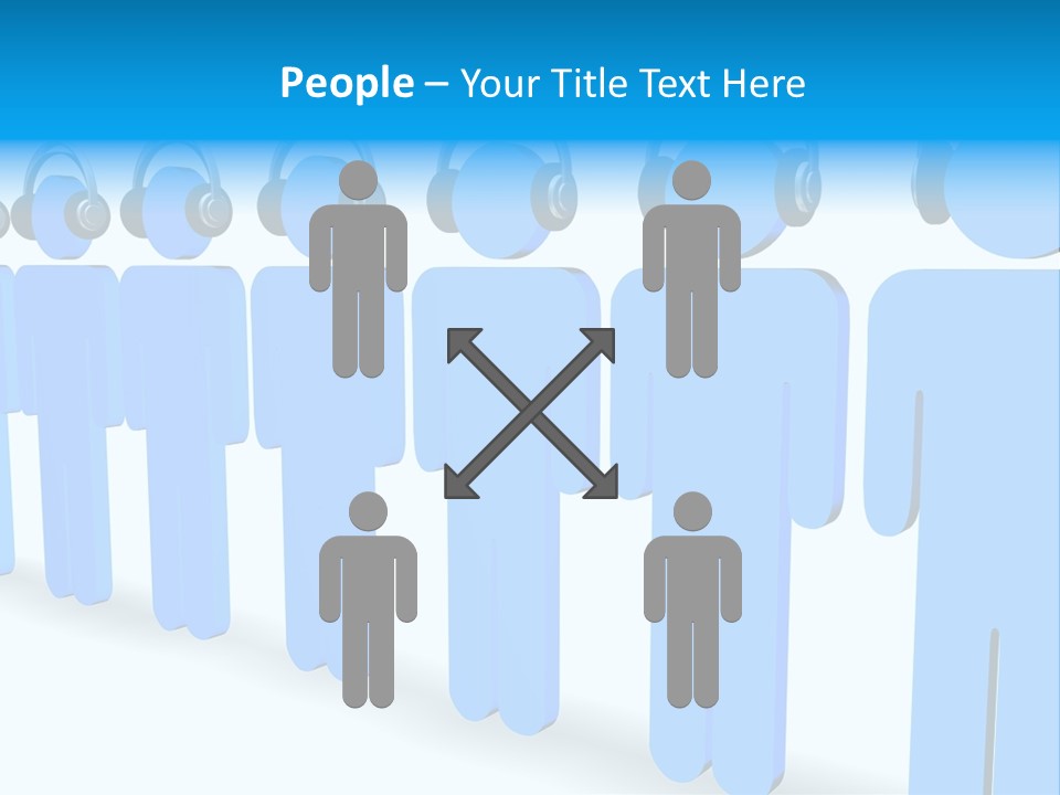 3D Figures Wearing Headphones PowerPoint Template