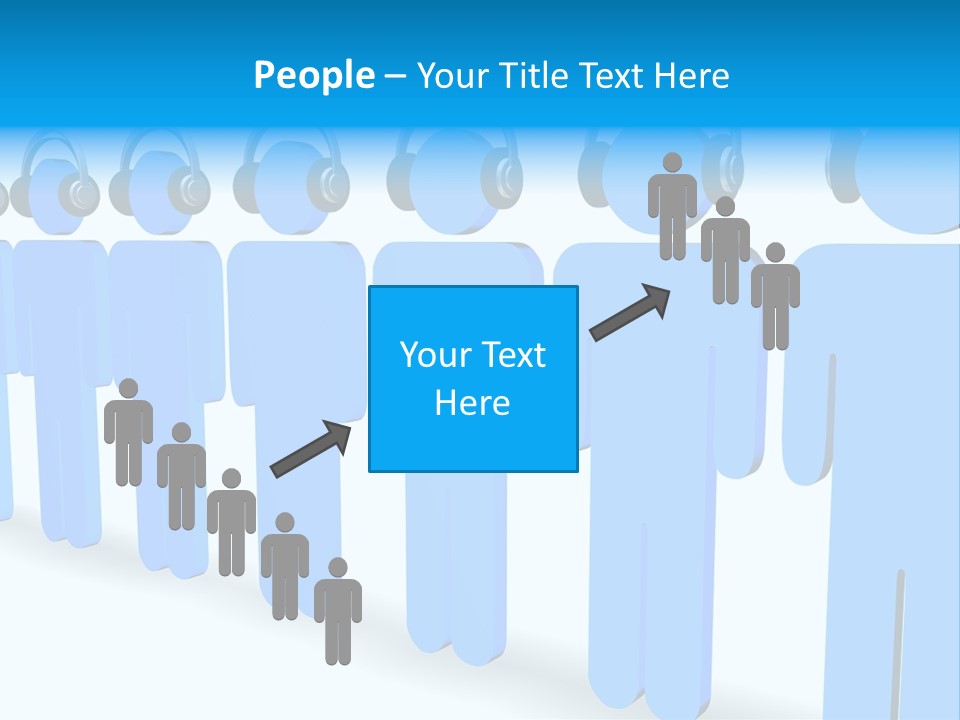 3D Figures Wearing Headphones PowerPoint Template