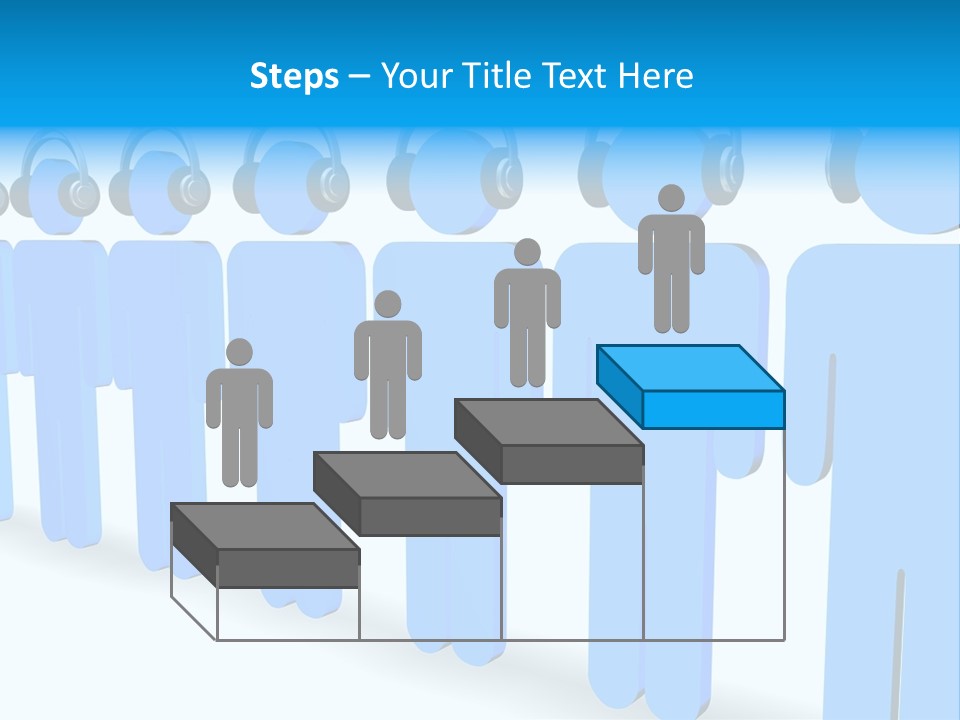 3D Figures Wearing Headphones PowerPoint Template