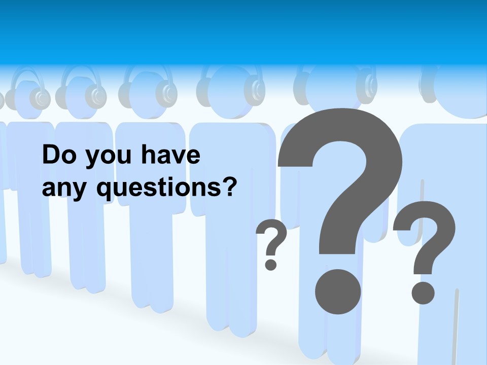 3D Figures Wearing Headphones PowerPoint Template