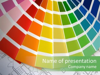 Color Samples For Selection With House Plan On Background PowerPoint Template