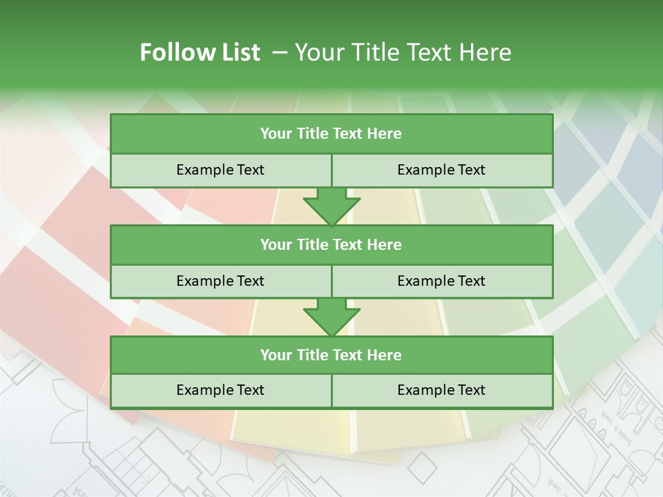 Color Samples For Selection With House Plan On Background PowerPoint Template