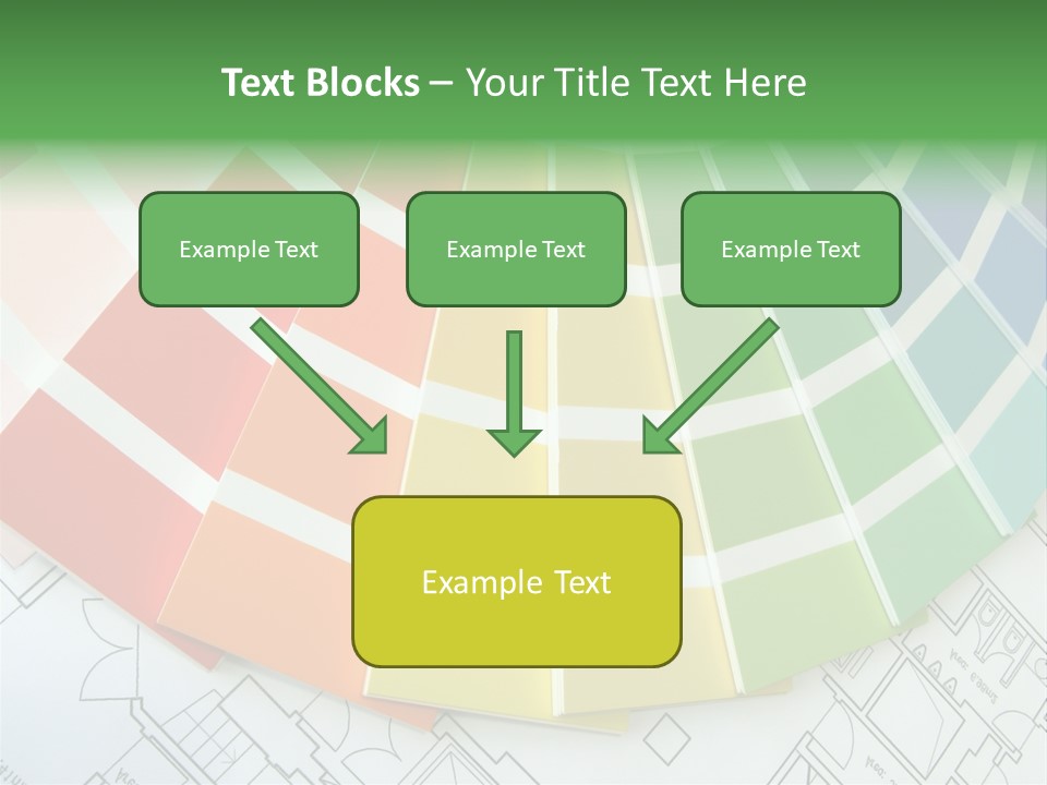Color Samples For Selection With House Plan On Background PowerPoint Template