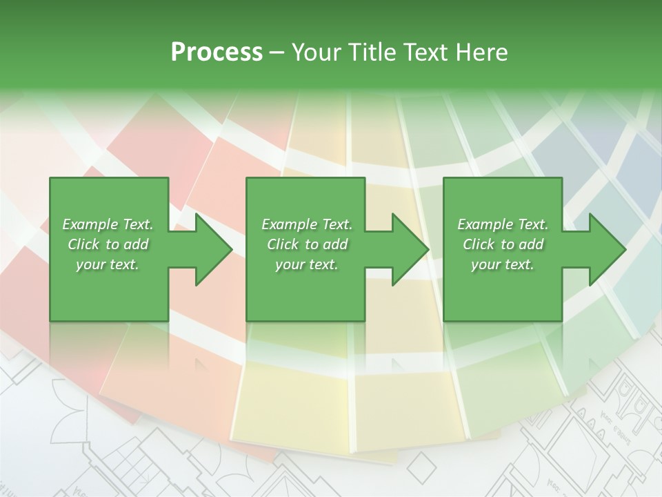 Color Samples For Selection With House Plan On Background PowerPoint Template