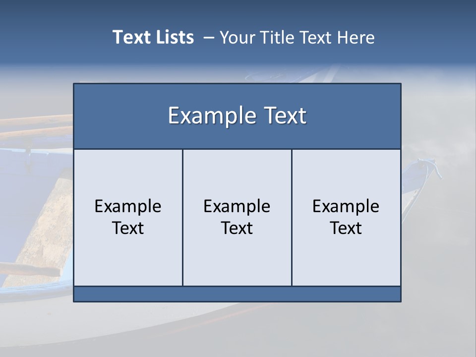 Sky Reflection And Wooden Blue Boats Awaiting Tourists At The Jetty PowerPoint Template