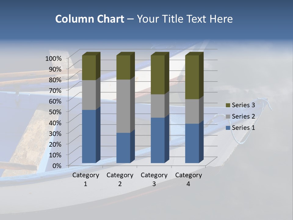 Sky Reflection And Wooden Blue Boats Awaiting Tourists At The Jetty PowerPoint Template
