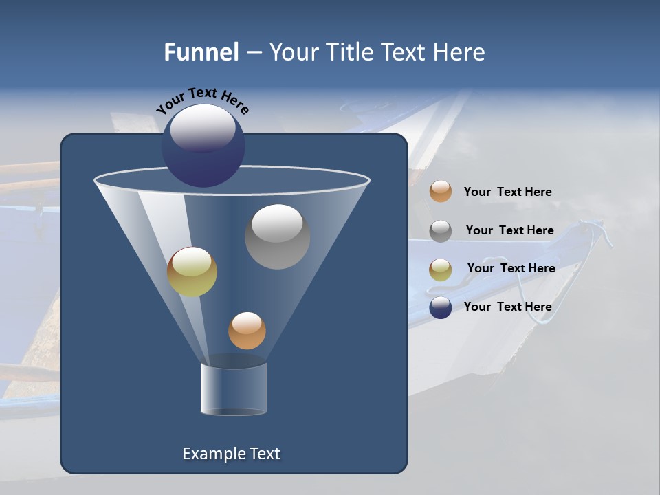 Sky Reflection And Wooden Blue Boats Awaiting Tourists At The Jetty PowerPoint Template