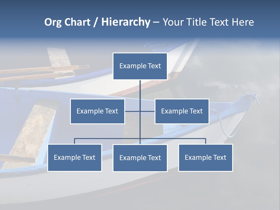 Sky Reflection And Wooden Blue Boats Awaiting Tourists At The Jetty PowerPoint Template