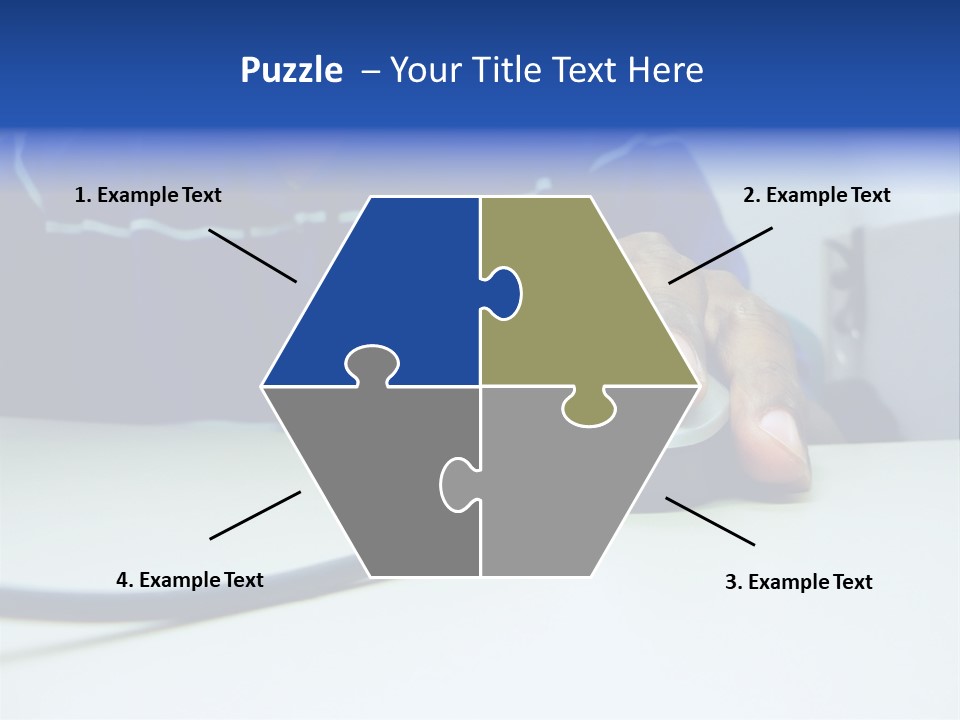 Close Up Photo Of A African American Workers' Hand On A Computer Mouse While Sitting At His Desk PowerPoint Template