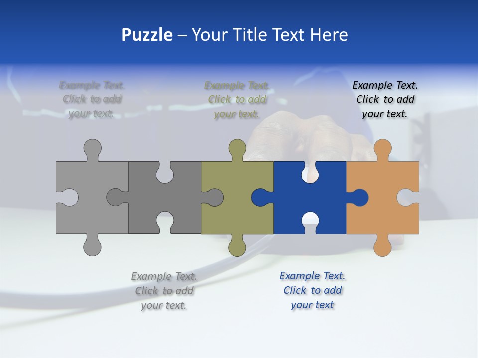 Close Up Photo Of A African American Workers' Hand On A Computer Mouse While Sitting At His Desk PowerPoint Template