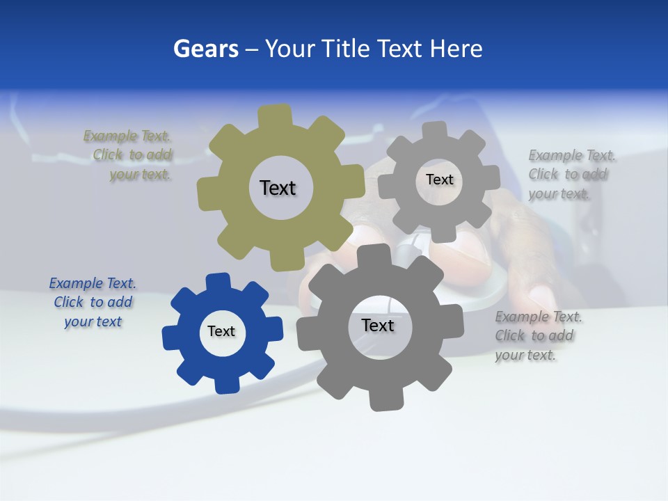 Close Up Photo Of A African American Workers' Hand On A Computer Mouse While Sitting At His Desk PowerPoint Template