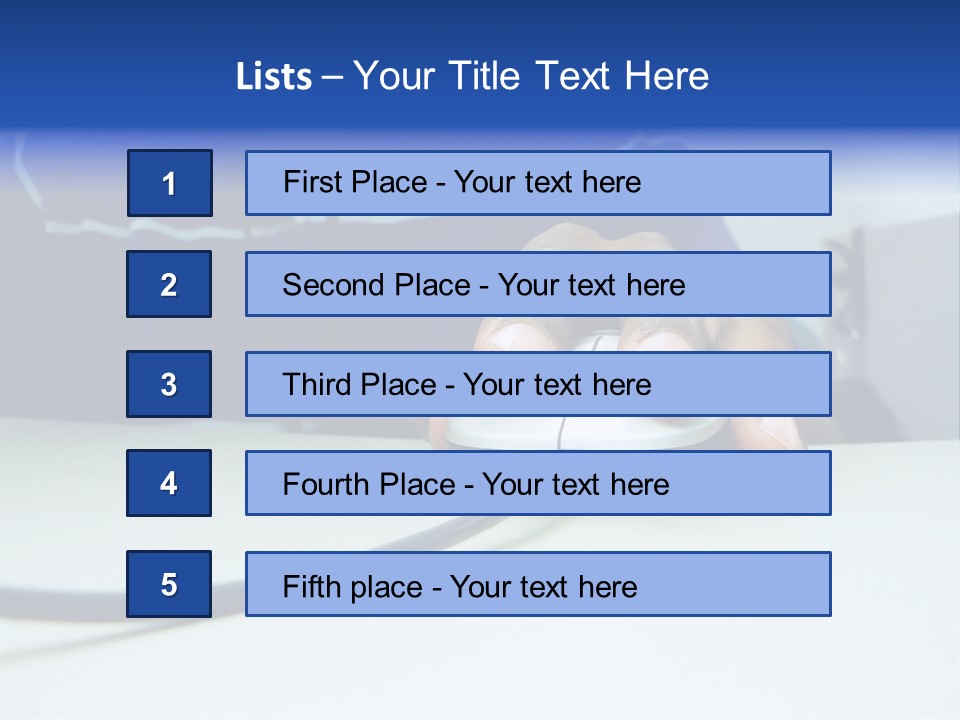 Close Up Photo Of A African American Workers' Hand On A Computer Mouse While Sitting At His Desk PowerPoint Template