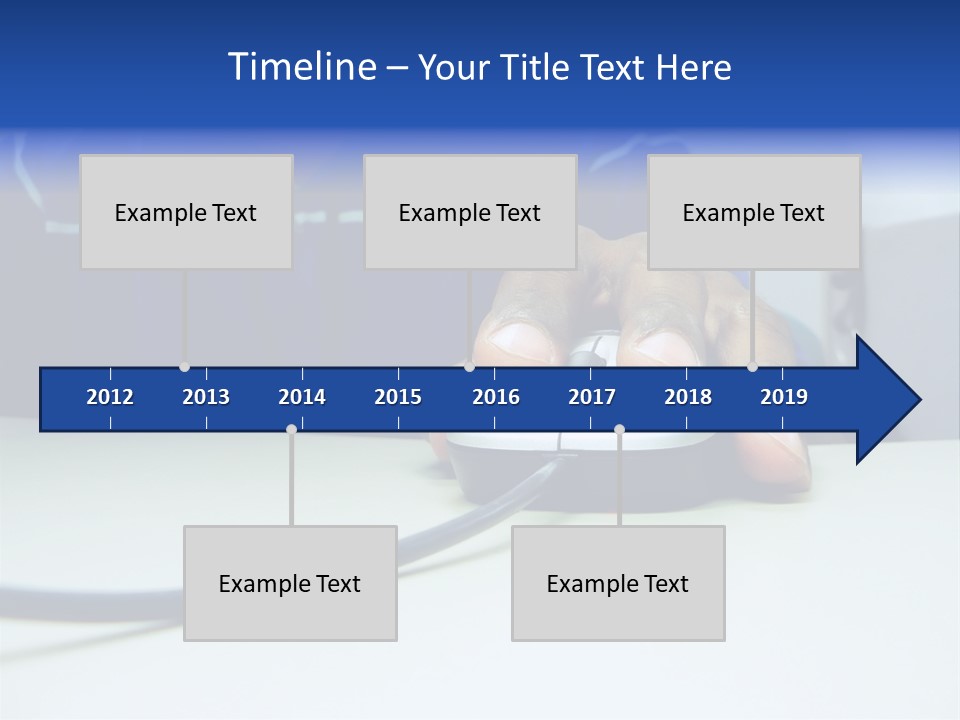 Close Up Photo Of A African American Workers' Hand On A Computer Mouse While Sitting At His Desk PowerPoint Template