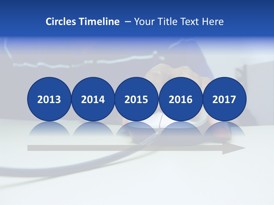 Close Up Photo Of A African American Workers' Hand On A Computer Mouse While Sitting At His Desk PowerPoint Template