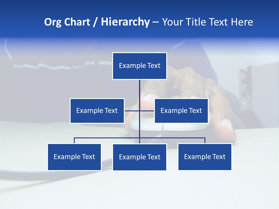 Close Up Photo Of A African American Workers' Hand On A Computer Mouse While Sitting At His Desk PowerPoint Template