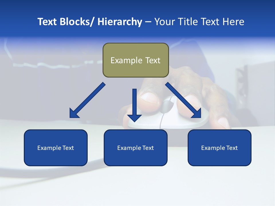 Close Up Photo Of A African American Workers' Hand On A Computer Mouse While Sitting At His Desk PowerPoint Template