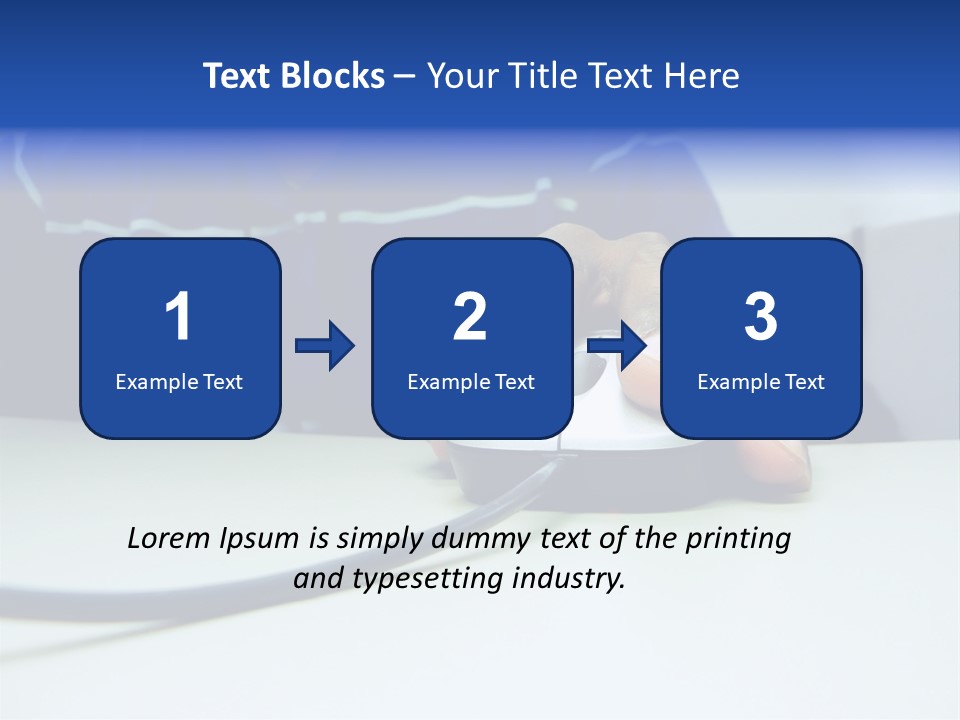Close Up Photo Of A African American Workers' Hand On A Computer Mouse While Sitting At His Desk PowerPoint Template
