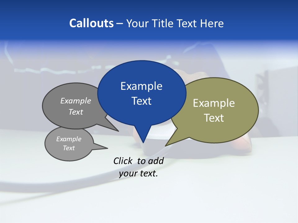 Close Up Photo Of A African American Workers' Hand On A Computer Mouse While Sitting At His Desk PowerPoint Template
