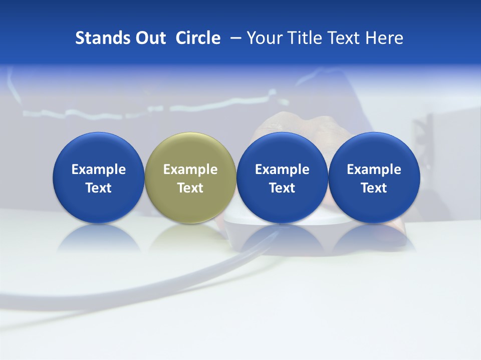 Close Up Photo Of A African American Workers' Hand On A Computer Mouse While Sitting At His Desk PowerPoint Template