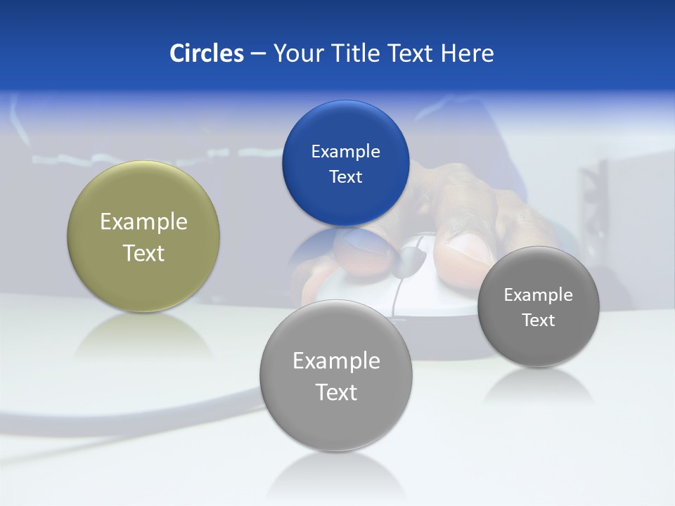 Close Up Photo Of A African American Workers' Hand On A Computer Mouse While Sitting At His Desk PowerPoint Template