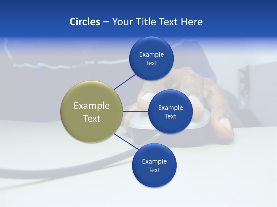 Close Up Photo Of A African American Workers' Hand On A Computer Mouse While Sitting At His Desk PowerPoint Template