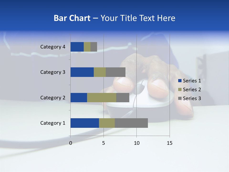 Close Up Photo Of A African American Workers' Hand On A Computer Mouse While Sitting At His Desk PowerPoint Template